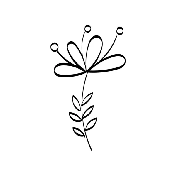 Floral Art Flower Drawing Line Art Drawing Vector Graphics Floral — Stock vektor