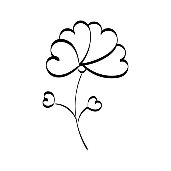 Floral Art Flower Drawing Line Art Drawing Vector Graphics Floral — Archivo Imágenes Vectoriales