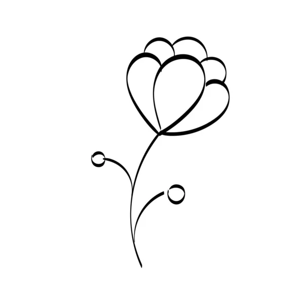 Floral Art Flower Drawing Line Art Drawing Vector Graphics Floral — Archivo Imágenes Vectoriales