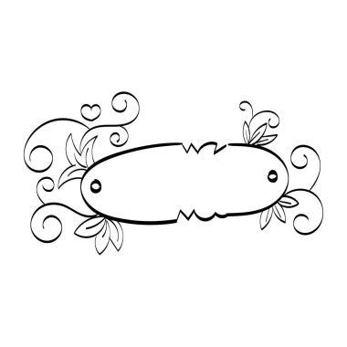 Eşsiz çiçek çerçevesi. El çizimi çiçek çerçevesi. Klasik dekoratif çerçeve