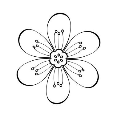 Floral Art.  flower drawing with line-art. Drawing vector graphics with floral pattern for design.