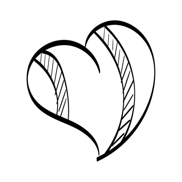 Рука Намальована Серце Мальовані Грубі Маркерні Серця Ізольовані Білому Тлі — стоковий вектор
