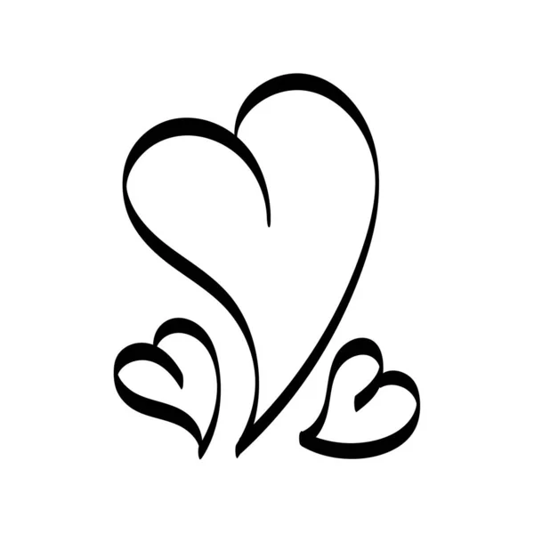 Hand Drawn Heart Handdrawn Rough Marker Hearts Isolated White Background —  Vetores de Stock