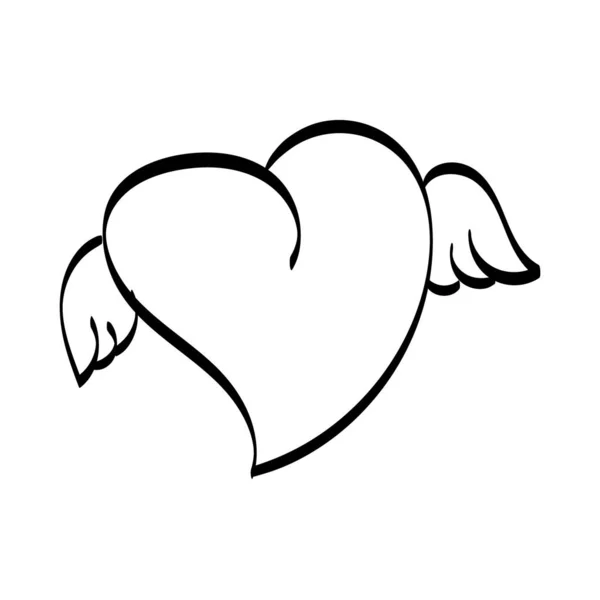 手拉心 手绘粗标记心脏隔离在白色背景 为你的平面设计提供矢量图解 — 图库矢量图片