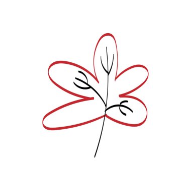 El çizimi sonbahar elementi. Doodle tasarım ögesi. 