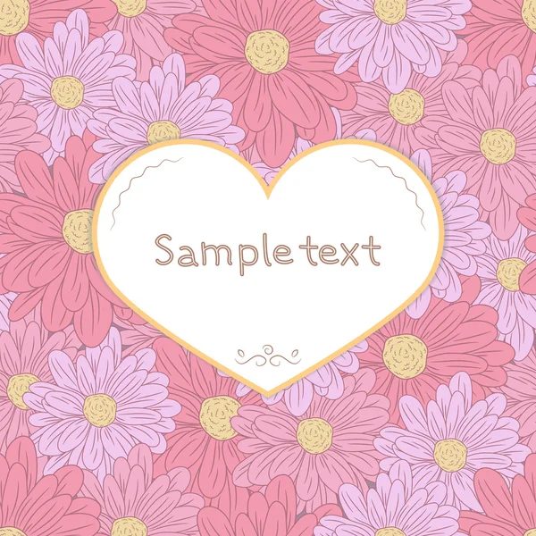 Tarjeta de amor floral — Vector de stock