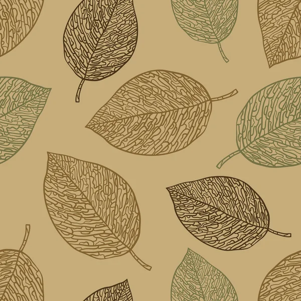 Modèle vectoriel sans couture avec feuilles — Image vectorielle