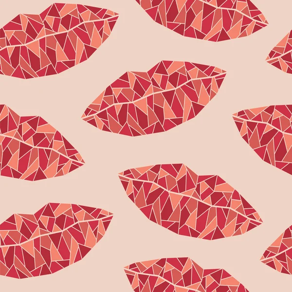 Seamless pattern with lips — Stock Vector