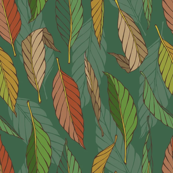 Modèle vintage avec feuilles — Image vectorielle