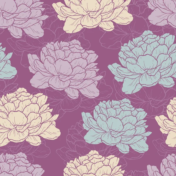 Vintage peony naadloze patroon — Stockvector