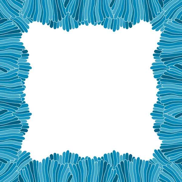 Abstraktní ručně tažené modrý rámeček — Stockový vektor