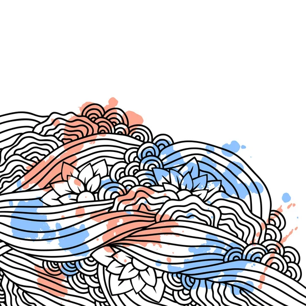 Fond abstrait doodle. Modèle de carte vectorielle . — Image vectorielle