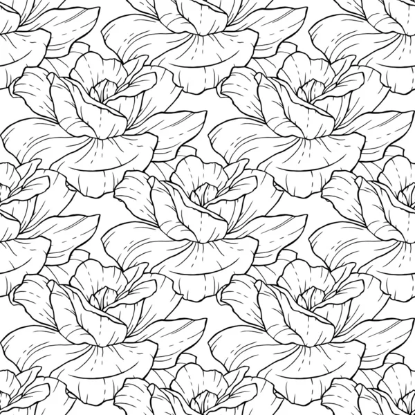 Nahtloses Muster mit handgezeichneter Blume — Stockvektor