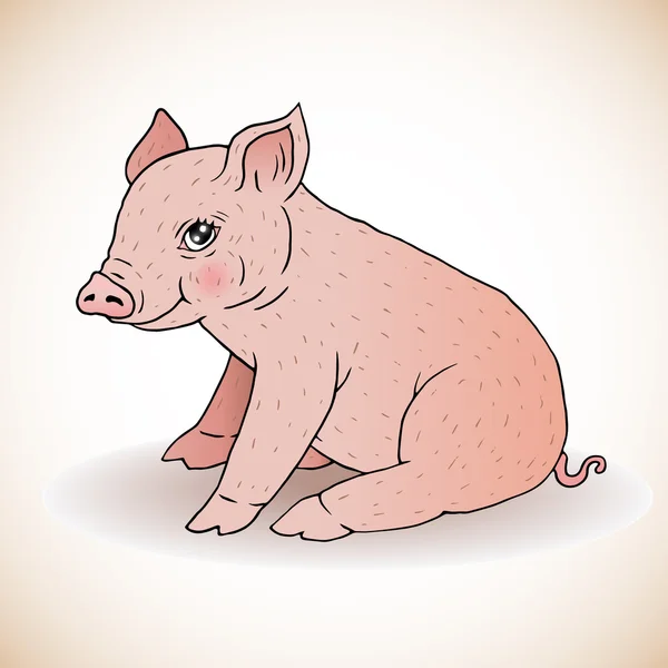 Cute little pig — Stock Vector