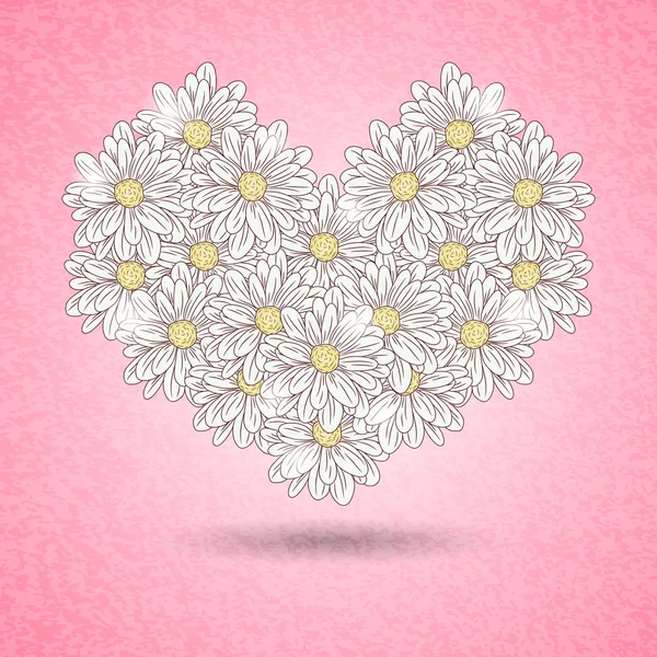 Romantické Květinové srdce — Stockový vektor