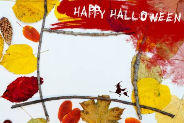 Kan lekesi ve yarasalarla Cadılar Bayramı maketi