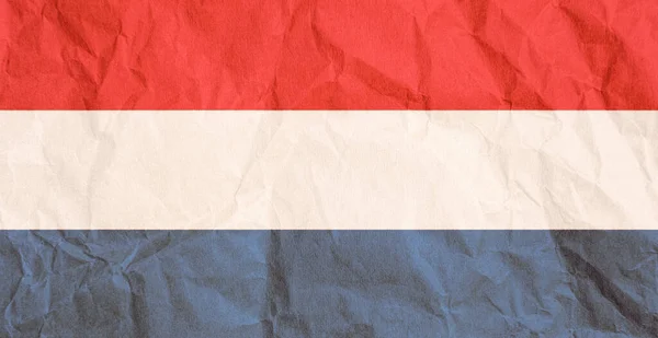 Nederlandse Vlag Verkreukeld Grunge Papier — Stockfoto