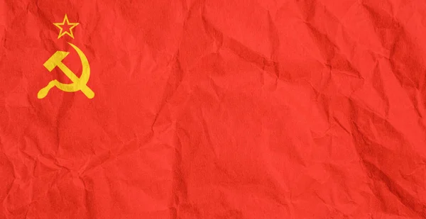苏联国旗皱皱的纸团 — 图库照片