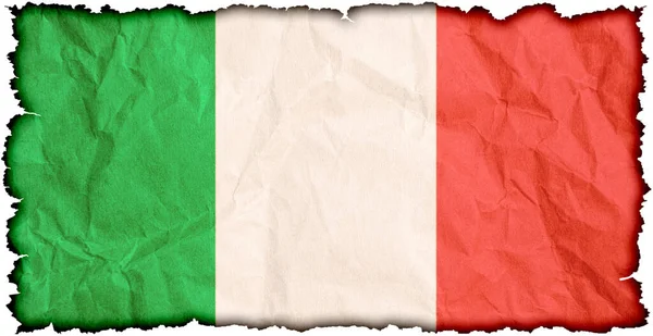 Italië Vlag Verschrompeld Grunge Papier — Stockfoto