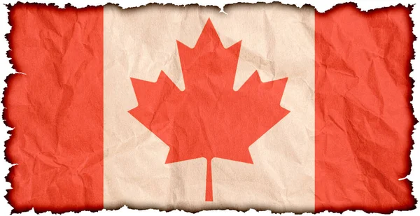 Canada Vlag Verfrommeld Grunge Papier — Stockfoto