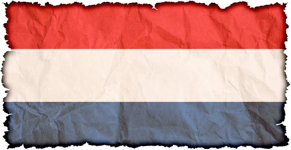 荷兰国旗皱皱了的白纸 — 图库照片