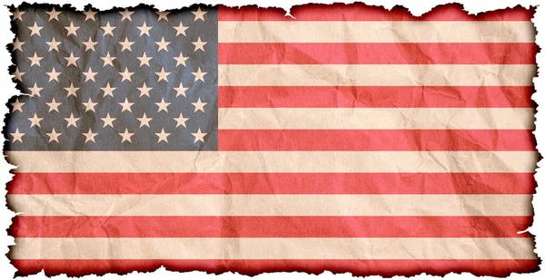 Usa Flagge Zerknüllt Grunge Papier — Stockfoto