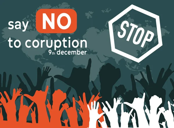 Антикорупційний День Плакат Шаблонного Прапора — стокове фото