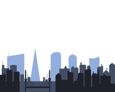 Siluet kentsel çok renkli ufuk çizgisi çizimi