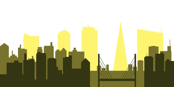 Silhuett Urban Flerfärgad Skyline Illustration — Stockfoto