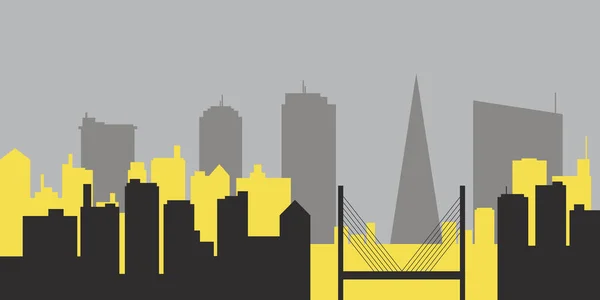 Silhuett Urban Flerfärgad Skyline Illustration — Stockfoto