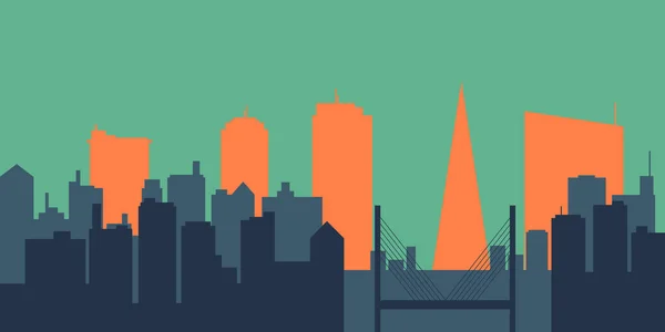 Silhuett Urban Flerfärgad Skyline Illustration — Stockfoto