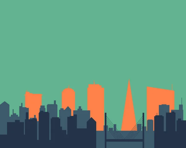 Silhouette Urban Multicolored Skyline Illustration — Stock Photo, Image
