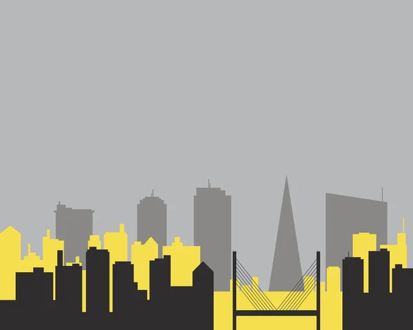 Silhouette Städtische Bunte Skyline Illustration — Stockfoto