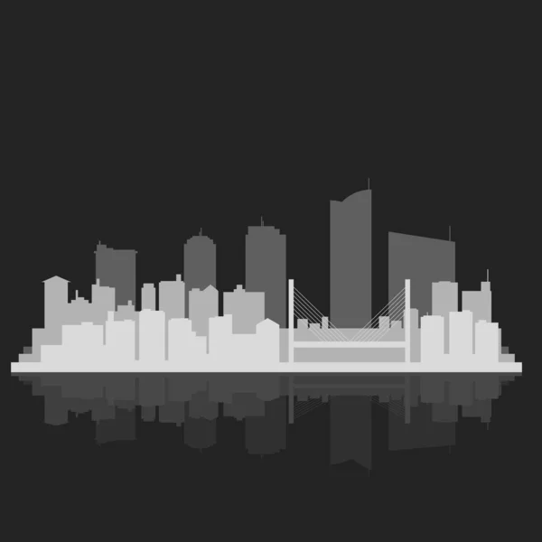 Silhouette Städtische Bunte Skyline Illustration — Stockfoto