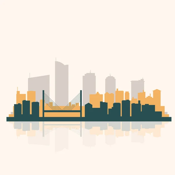 Silueta Městské Vícebarevné Panorama Ilustrace — Stock fotografie