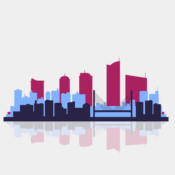 Silhouette Urbano Multicolore Skyline Illustrazione — Foto Stock