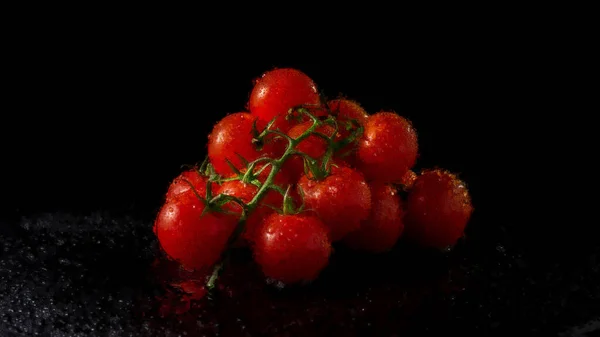 Tomates Sobre Fundo Preto Pastel Canvas Pintura Óleo — Fotografia de Stock