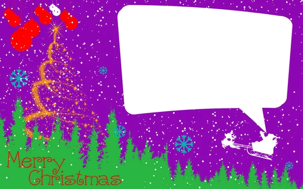 Nieuwjaar Kerst Sjabloon Felicitatie Ansichtkaart — Stockfoto
