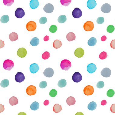 Suluboya rengarenk daireler farklı boyutlarda düşer