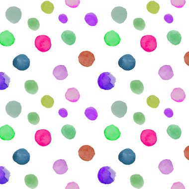 Suluboya rengarenk daireler farklı boyutlarda düşer