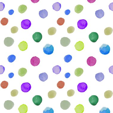 Suluboya rengarenk daireler farklı boyutlarda düşer