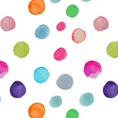 Suluboya rengarenk daireler farklı boyutlarda düşer