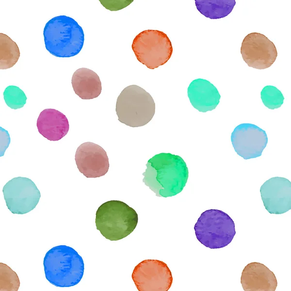 Watercolor Multicolored Circles Drops Different Sizes — Stock Vector