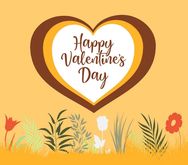 Plantilla Felicitación Del Día San Valentín Febrero —  Fotos de Stock