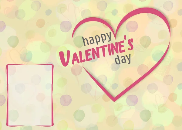 Postcard Congratulation Valentine Day Template — Foto Stock