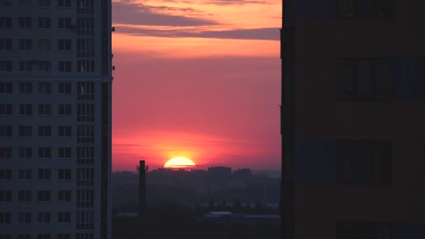 Sunset Two Multi Storey Buildings — Stock Video