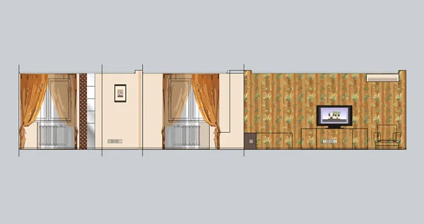 Intérieur résidentiel — Image vectorielle