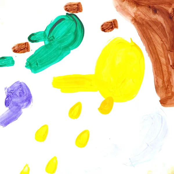 宝贝艺术彩色在纸上画画的孩子 — 图库照片
