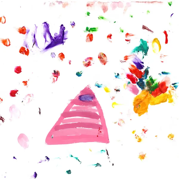 Dibujo Del Arte Del Bebé Imágenes Infantiles Coloreadas Papel — Foto de Stock