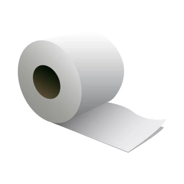 Toiletpapier Roll Pictogram Sanitaire Weefsel Roll Symbool Geïsoleerd Witte Achtergrond — Stockvector